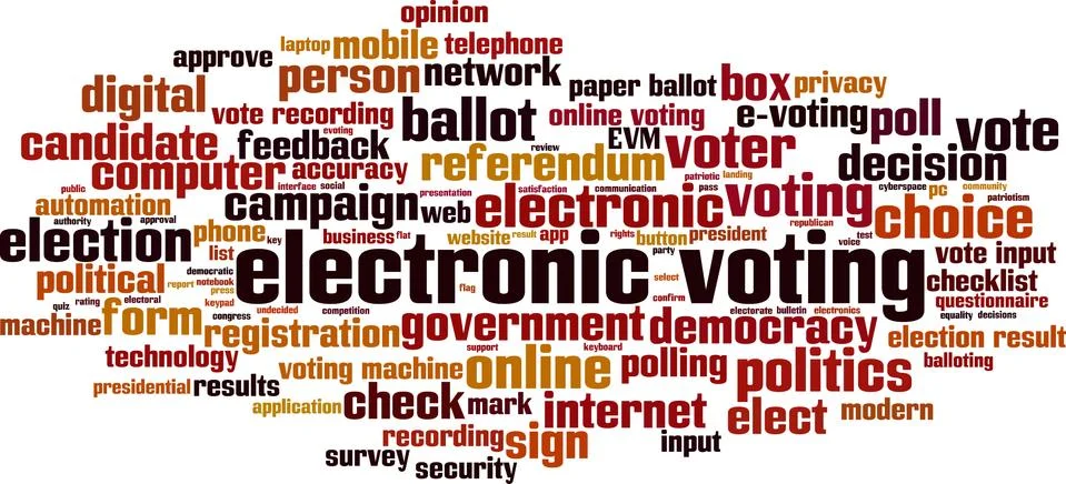 Electronic voting word cloud Stock Illustration