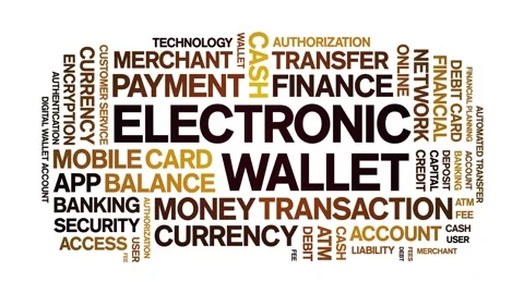 Electronic Wallet animated word cloud,animation kinetic typography loop. Stock-Footage 300776661