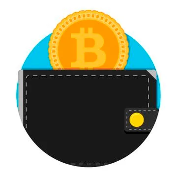 Electronic wallet for bitcoin application Icon Stock Illustration