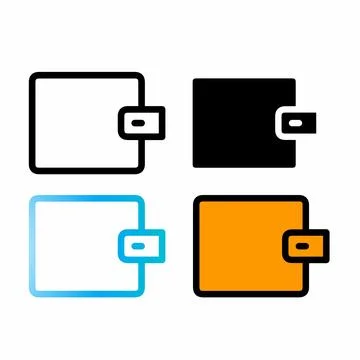 Electronic wallet line icon set Stock-Illustration
