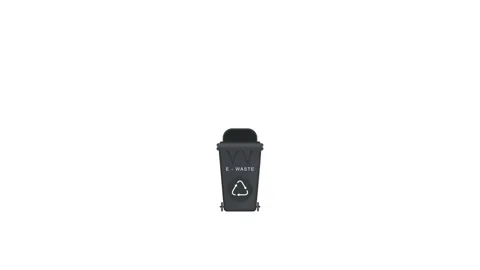 Electronic waste bin with e-waste items falling in 스톡 동영상 311287711