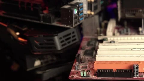 Electronic Waste, Bunch of Computer Hardware, Motherboards and Graphic Cards 스톡 동영상 328233570
