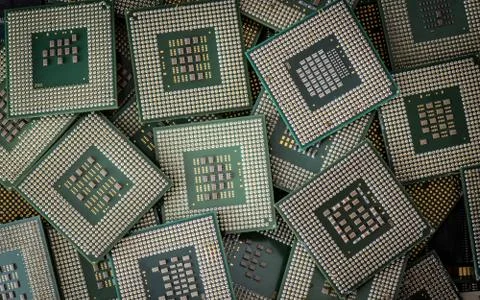 Electronic waste CPUs Stock Photos