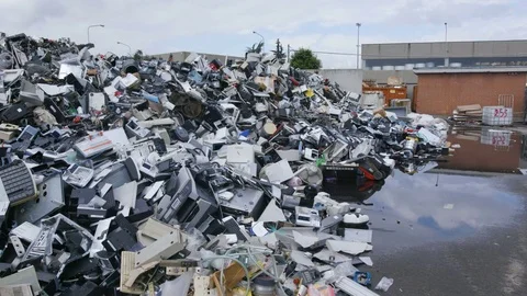 Electronic Waste Dump Static Video stock 77714391