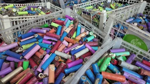 Electronic waste (e-waste), sustainable energy management, and battery reuse Stock Footage 345189366