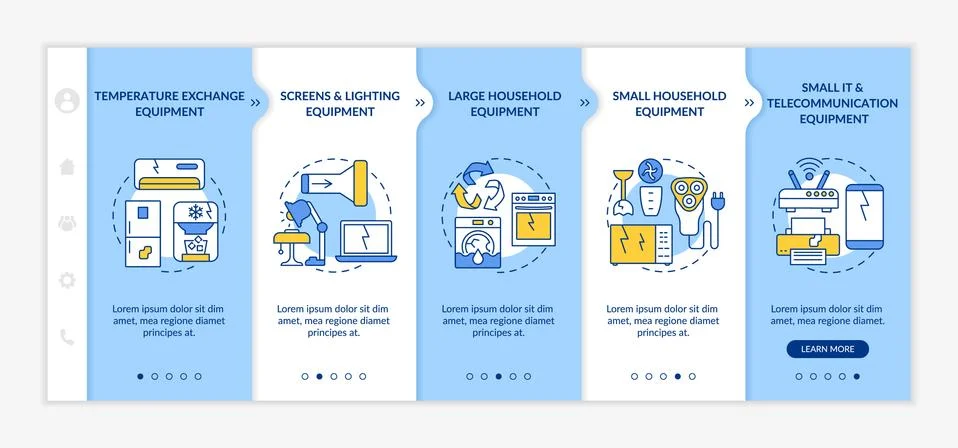 Electronic waste groups onboarding vector template Stock Illustration