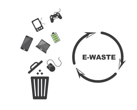 Electronic waste illustration vector icon Stock Illustration