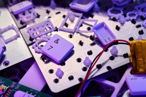 Electronic waste made up of elements from different electronic and computer.. Stock Photos