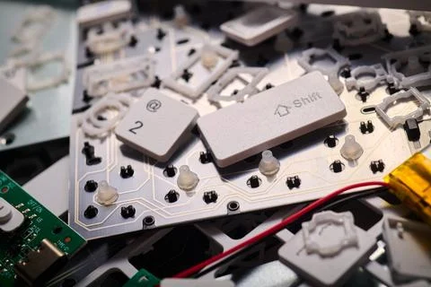 Electronic waste made up of elements from different electronic and computer.. Stock Photos
