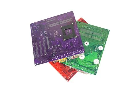 Electronic waste of mainboard computer - old computer circuit boards Stock Photos