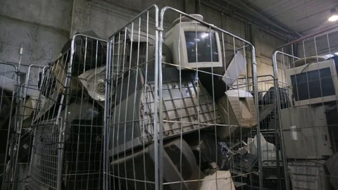 Electronic Waste Monitors Video stock 77748865