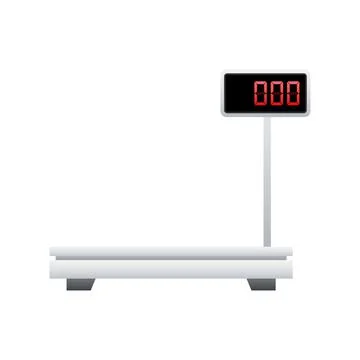 Electronic weight scale for cargo. Platform scale. Shipping. Vector stock イラスト素材