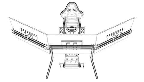Electronic wheel technology for computer game, vector illustration. Race gami Stock Illustration