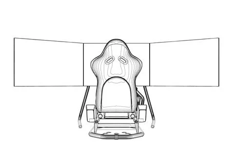 Electronic wheel technology for computer game, vector illustration. Race gami Stock Illustration