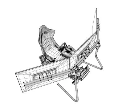 Electronic wheel technology for computer game, vector illustration. Race gami 스톡 일러스트