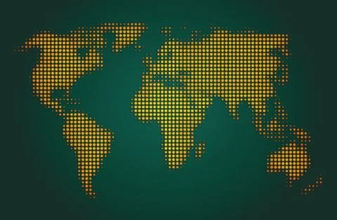 Electronic world map Stock Illustration