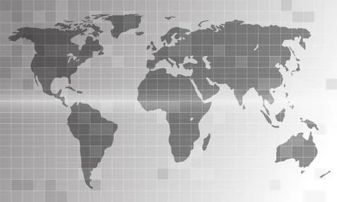 Electronic world map Stock Illustration