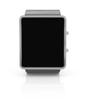 Electronic wristwatch with empty black screen 库存插图