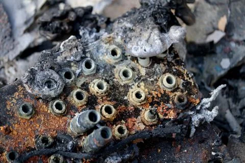 Electronics After the Fire 38 Stock Photos