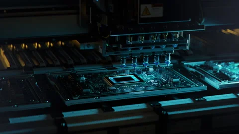 Electronics and Circuit board Manufacturing Factory. Loopable. Stock Footage 241488054