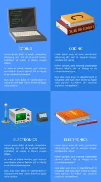 Electronics and Coding Lessons Promotional Poster Stock Illustration