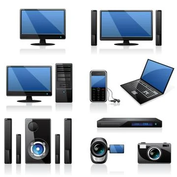 Electronics and computers icons Stock Illustration