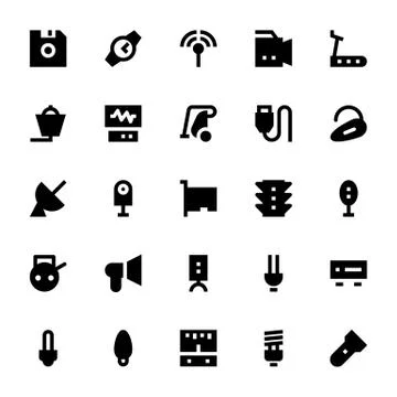 Electronics and Devices Vector Icons Stock Illustration