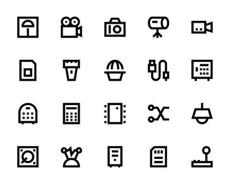 Electronics and Devices Vector Set Illustrazione stock