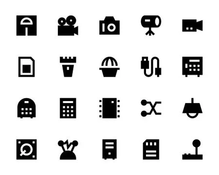 Electronics and Devices Vector Set Stock Illustration