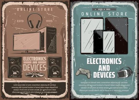 Electronics and smart device, online store Illustrazione stock