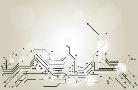 Electronics and technology. Circuit board pattern illustration Stock Photos