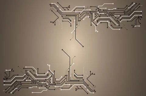 Electronics and technology. Circuit board pattern illustration Stock Photos