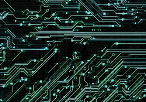 Electronics and technology. Circuit board pattern illustration Stock Photos