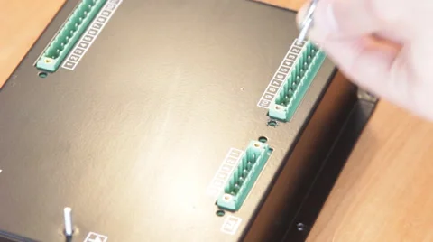 Electronics assembly male hands Stock Footage 65212802