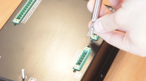 Electronics assembly male hands Stock Footage 65212863