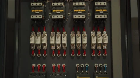 Electronics buttons in a manufacturing plant, automatic robot trigger levers Video stock 150964180