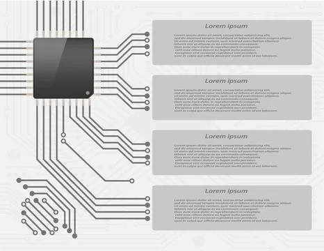 Electronics circuit board Infographics Stockillustratie