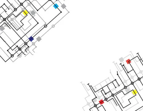Electronics circuit board with micro chip Infographics , Vector illustration Stock Illustration