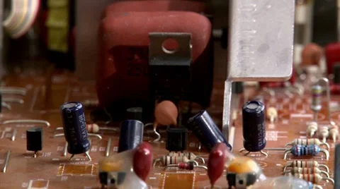 Electronics - circuit board - pan right Stock Footage 8828404