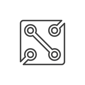 Electronics circuit line icon, outline vector sign, linear style pictogram 스톡 일러스트