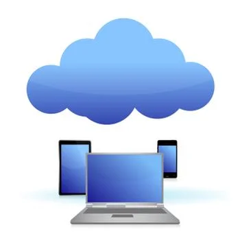 Electronics cloud computing illustration Stock Illustration