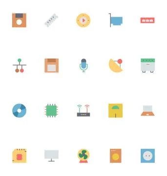 Electronics Colored Icons Stock Illustration