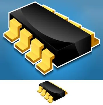 Electronics component - Chip, Processor modern, stylish backdrop - Icon Stock Illustration