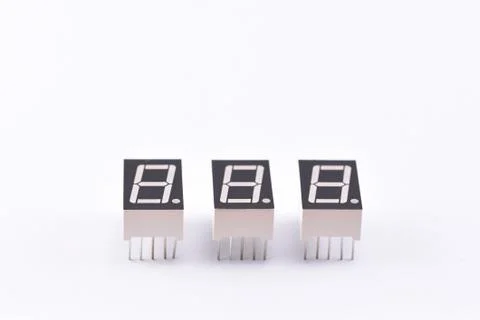 Electronics component led display 7 segments on the white background Stock Photos