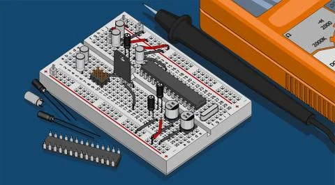 Electronics components kit Stock Illustration
