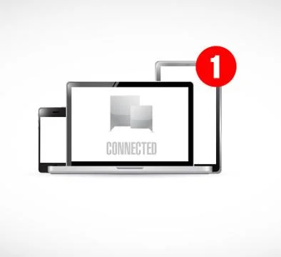 Electronics connected communication concept Illustrazione stock