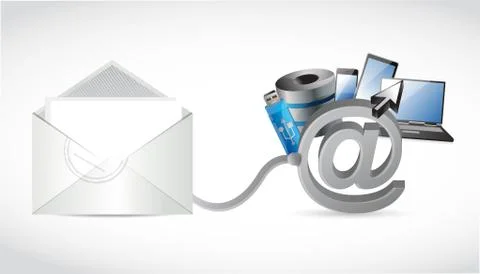 Electronics connection email wifi communication Stock Illustration