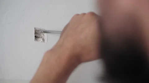 Electronics, construction, electricity, accident, safety, household concept - Video stock 143432211