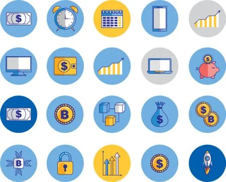 Electronics, currency and technology icon symbol Ilustração Stock