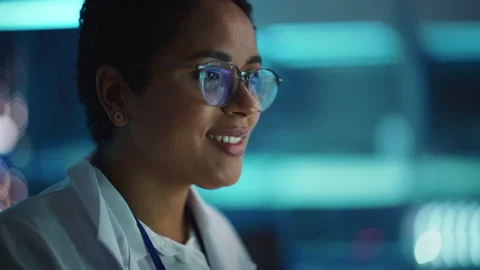 Electronics Development Facility Female Scientist Portrait Stock Footage 147046895